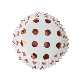 Cupcake Baking Cases - Rose Gold Polka Dots